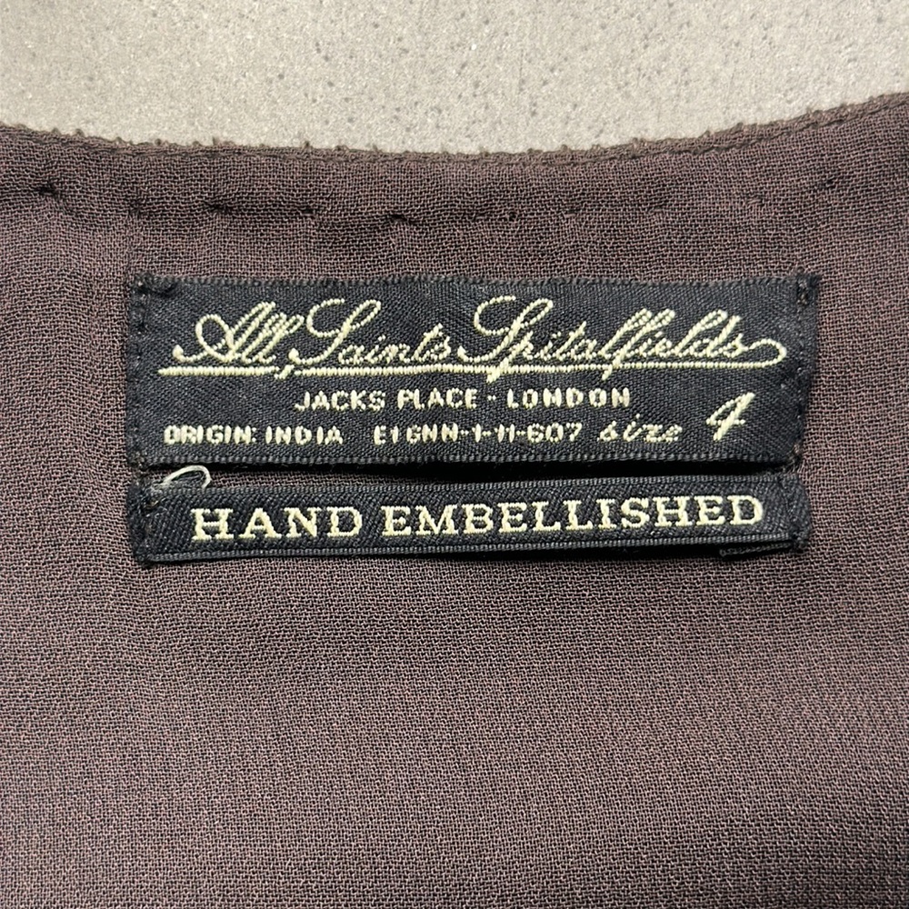 AllSaints Spitalfields Jacks Place London Hand Embellished Dress Vintage… - Picture 10 of 12
